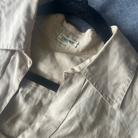 Linen khaki style dress by Lagene size small - Picture 2 of 3